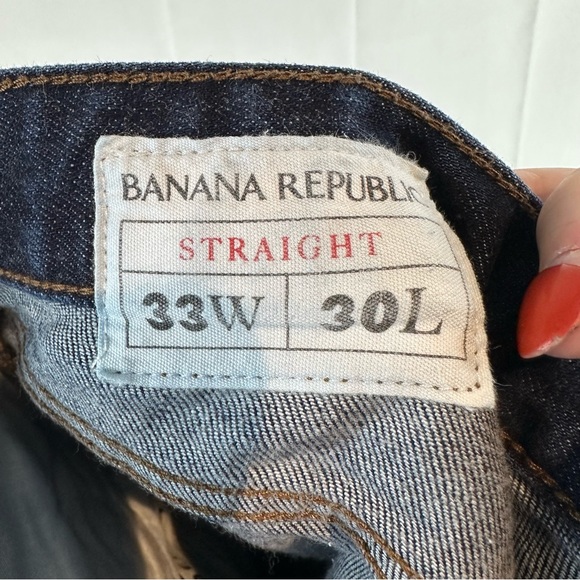 BANANA REPUBLIC Men’s Size 33x30 Denim Jeans Straight Fit Style Stretch - Picture 14 of 14